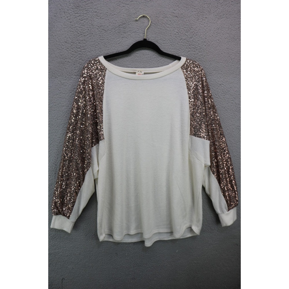 7th Ray Soft Sequined Sweater-Size Large-Festive-Preppy